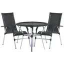 Ver imagem 3 de 4 Cadeiras Vênus Alumínio e Mesa com Tampo Tramado para Jardim Piscina e Área Trama Original