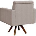 Ver imagem 6 de Kit 2 Poltronas Decorativas Giratória Sala Base de Madeira Manu Capitonê Linho Bege - Lyam Decor