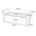 Ver imagem 2 de Recamier Baú Viena Casal 140 Cm Suede Azul Marinho - MV Estofados Shop