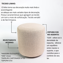 Ver imagem 3 de Puff Perse Decorativo Tecido Linho Banqueta Redondo