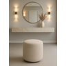 Puff Perse Decorativo Tecido Linho Banqueta Redondo - 1