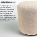 Ver imagem 6 de Puff Redondo Perse Decorativo Sala Tecido Linho
