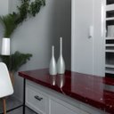 Ver imagem 2 de Vaso de Cerâmica para Decoração de Sala Dupla Tulipa Cinza Fosco