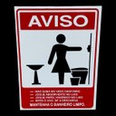 Ver imagem 2 de Placa de Sinalização Mantenha Banheiro Limpo 15x20 Feminino