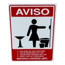 Ver imagem 1 de Placa de Sinalização Mantenha Banheiro Limpo 15x20 Feminino