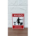 Ver imagem 3 de Placa de Sinalização Mantenha Banheiro Limpo 15x20 Feminino