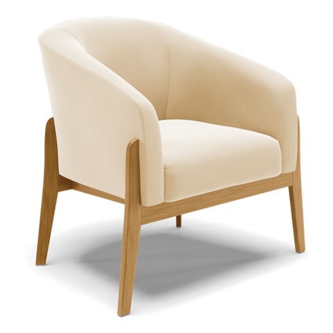Poltrona Stella Suede Base Madeira Castanho - D’Rossi Rose