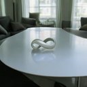 Ver imagem 2 de Escultura Moderna Infinito 2 Decoração em Cerâmica Cinza Fosco