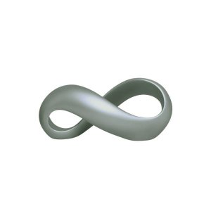 Escultura Moderna Infinito 2 Decoração em Cerâmica Cinza Fosco