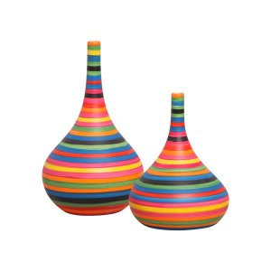 Dupla Vaso Decorativo Jasmim M e P Cerâmica Colors
