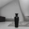 Vaso de Chão Madri Decoração em Cerâmica Preto Fosco - 6