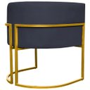 Ver imagem 5 de Poltrona Decorativa Para Sala Recepção Escritório Luna Suede Base de Ferro Dourada