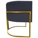 Ver imagem 4 de Poltrona Decorativa Para Sala Recepção Escritório Luna Suede Base de Ferro Dourada