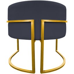 Poltrona Decorativa Para Sala Recepção Escritório Luna Suede Base de Ferro Dourada - 6