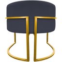 Ver imagem 6 de Poltrona Decorativa Para Sala Recepção Escritório Luna Suede Base de Ferro Dourada