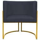 Ver imagem 3 de Poltrona Decorativa Para Sala Recepção Escritório Luna Suede Base de Ferro Dourada