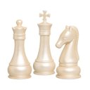 Ver imagem 1 de Peça De Xadrez Rei Rainha Cavalo Decoração Cerâmica Creme
