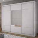 Ver imagem 1 de Guarda-Roupa Casal com Espelho 3 Portas de Correr Elegance