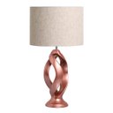 Ver imagem 1 de Abajur Para Sala Rose Gold Grego Com Cúpula De Tecido