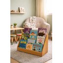 Ver imagem 1 de Expositor de Livros Menina Menino Chão Porta Livros Infantil - Madeirado
