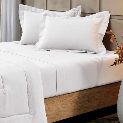 Jogo de Cama King Altenburg Cetim 300 Fios Allure Branco