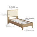 Ver imagem 5 de Cama de Solteiro 102cm com Cabeceira em Palhinha Oslo Móvel na Caixa