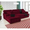 Ver imagem 1 de Sofá Retrátil e Chaise Orlando 240x150 Chumbo