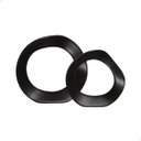 Ver imagem 1 de Dupla Escultura Anel Decoração em Cerâmica Preto Fosco