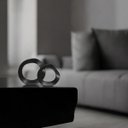 Ver imagem 6 de Dupla Escultura Anel Decoração em Cerâmica Preto Fosco