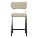 Ver imagem 2 de Banqueta Média para Cozinha Lila Estofada com Encosto Linho Bege - Desk Design