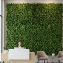 Ver imagem 6 de 8 Placas Tapete Verde Artificial Samambaia Eucalipto para Jardim Vertical Interno Planta Permanente