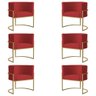 Kit 6 Poltronas Decorativa Sala de Estar Luana Base Gold Suede Vermelho - Montanaris Decor Md Montan - 1