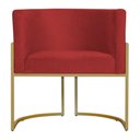 Ver imagem 2 de Kit 6 Poltronas Decorativa Sala de Estar Luana Base Gold Suede Vermelho - Montanaris Decor Md Montan