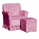 Ver imagem 1 de Poltrona Amamentação com Balanço + Puff Laura Veludo Rosa Chiclete