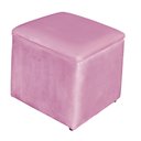 Ver imagem 5 de Poltrona Amamentação com Balanço + Puff Laura Veludo Rosa Chiclete