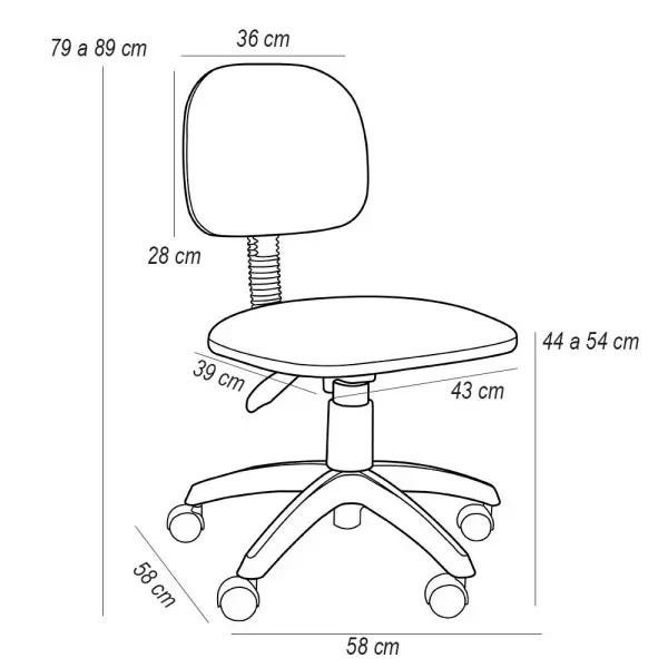 Cadeira de Escritório Giratória Executiva Ergonômica Economy Corano Preto - Lyam Decor - 5