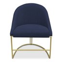 Ver imagem 3 de Kit 08 Cadeiras Poltrona de Jantar Bela Veludo Azul Marinho Base Metálica Industrial Dourado - Palla