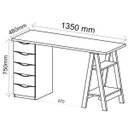 Ver imagem 7 de Mesa para Escritório Escrivaninha Home Office 5 Gavetas Spirit Nogal Branco - Lyam Decor