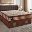Ver imagem 1 de Cama Box King Colchão + Box 193x203x76 com Espuma Látex Robust Gel 220 Caramelo Cama Inbox