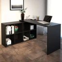 Ver imagem 2 de Mesa para Escritório Extensível Escrivaninha Home Office Nero Preto - Lyam Decor