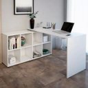 Ver imagem 2 de Mesa para Escritório Extensível Escrivaninha Home Office Nero Branco - Lyam Decor