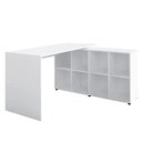 Ver imagem 1 de Mesa para Escritório Extensível Escrivaninha Home Office Nero Branco - Lyam Decor