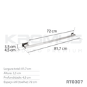 Ver imagem 4 de Toalheiro 80 cm Inox Grafite - Kromus RT0307G