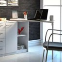 Ver mais imagens de Mesa para Escritório Extensível Escrivaninha Home Office Logan Branco - Lyam Decor