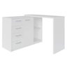 Mesa para Escritório Extensível Escrivaninha Home Office Logan Branco - Lyam Decor - 1