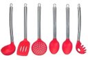 Ver imagem 4 de Kit 10 Colheres de Silicone Cabo Inox Utensílios Vermelho