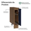 Ver imagem 3 de Balcão Porta-temperos 20 Cm 1 Porta Rustic/azul Vik Madesa