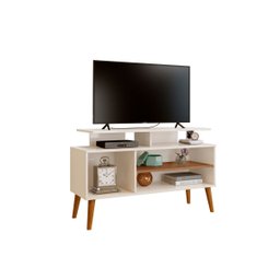 Rack Lion Sala Estar Tv Estante com Nichos e Prateleiras:off/canela - 2