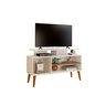 Rack Lion Sala Estar Tv Estante com Nichos e Prateleiras:off/canela - 2