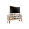 Rack Lion Sala Estar Tv Estante com Nichos e Prateleiras:off/canela - 3